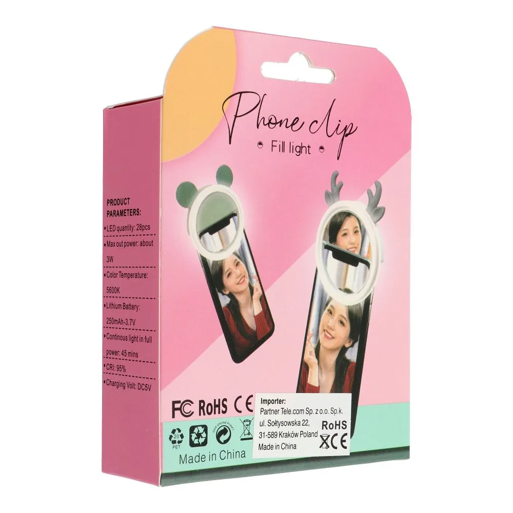 LED light ring passend für selfie on mobile phone RK12 green bear