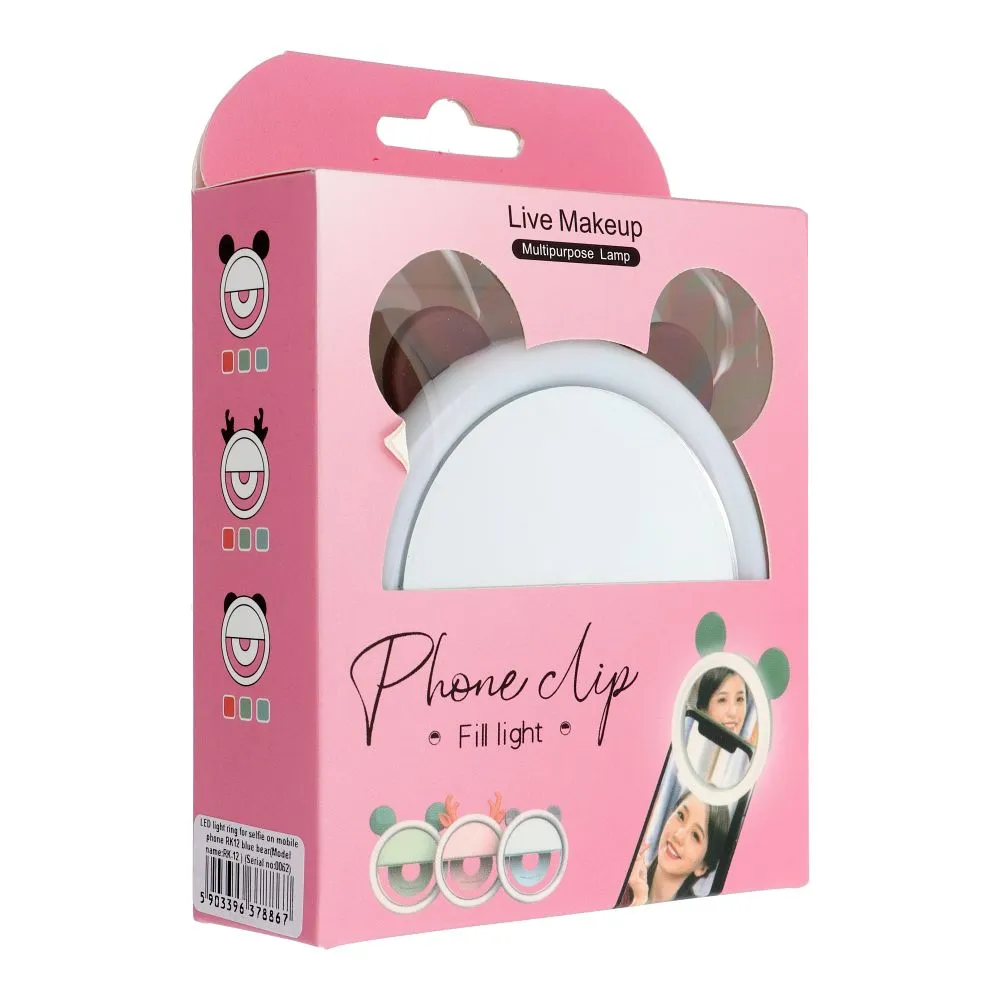 LED light ring passend für selfie on mobile phone RK12 blue bear