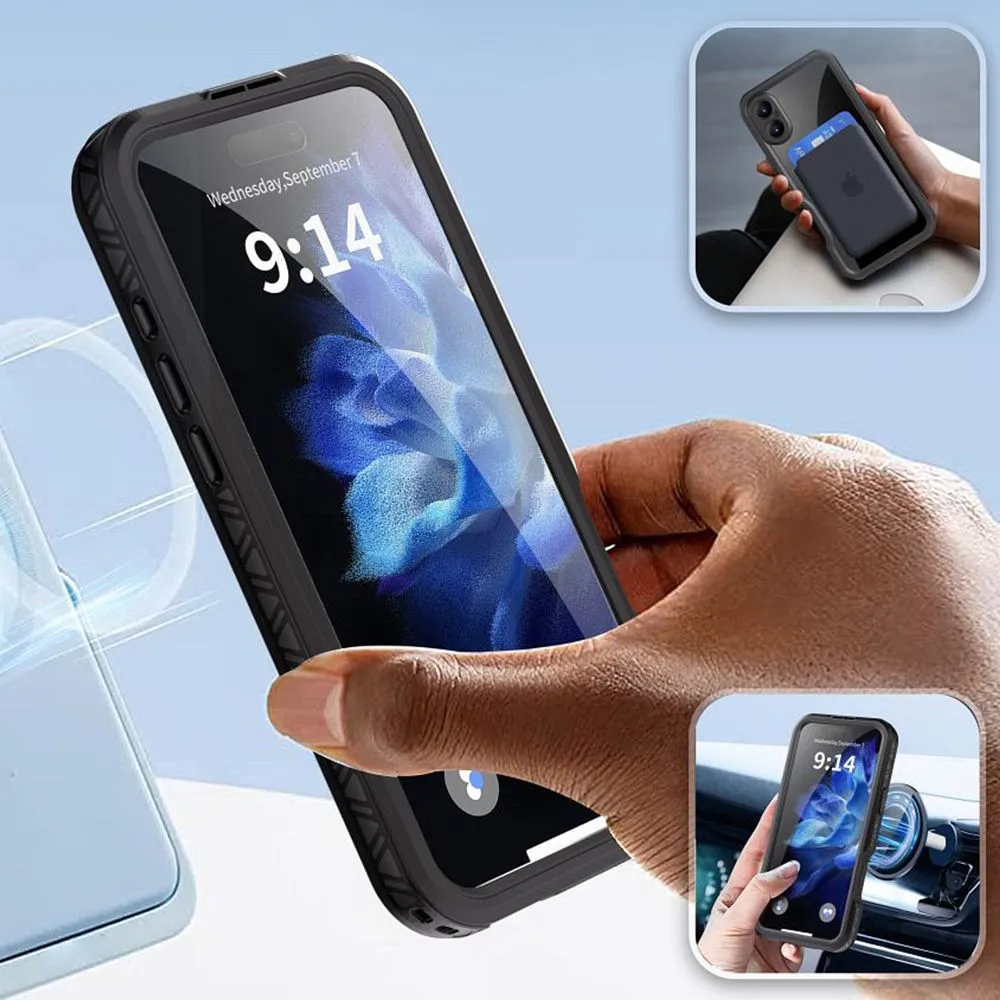 Case passend für iPhone 16 PLUS Shellbox GT waterproof kompatibel mit MagSafe compatible black