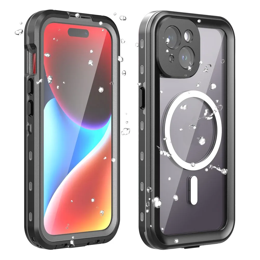 Case passend für iPhone 15 Shellbox DOT waterproof kompatibel mit MagSafe compatible black