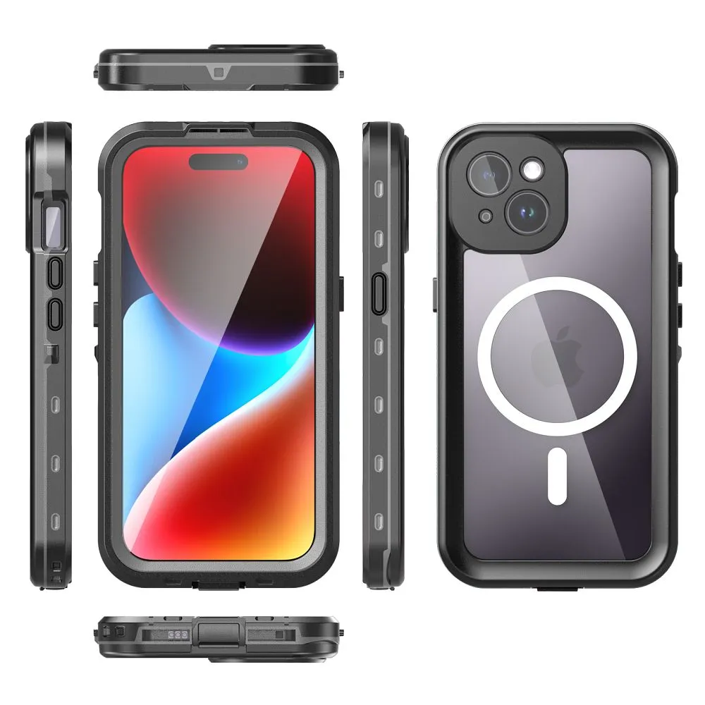 Case passend für iPhone 15 Shellbox DOT waterproof kompatibel mit MagSafe compatible black
