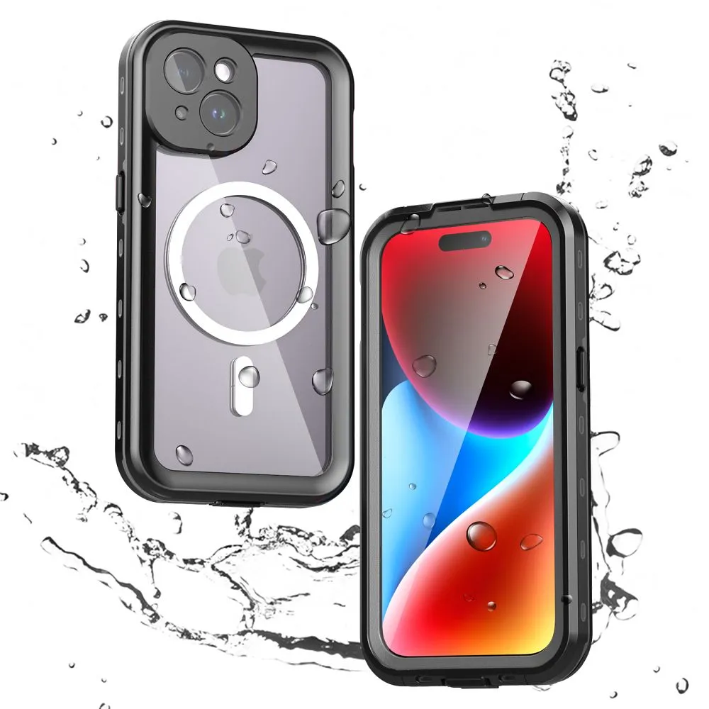 Case passend für iPhone 15 Shellbox DOT waterproof kompatibel mit MagSafe compatible black