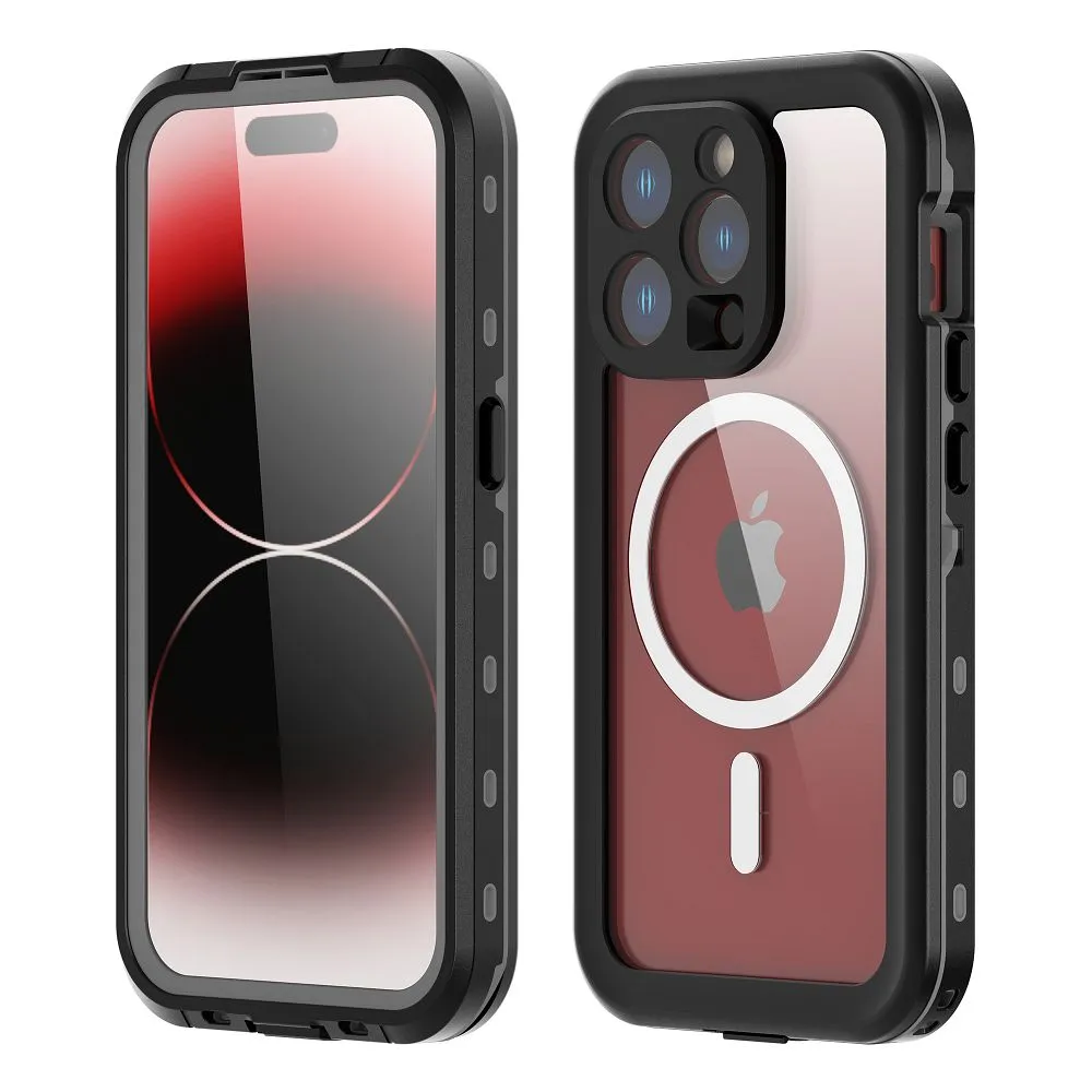 Case passend für iPhone 15 PRO Shellbox DOT waterproof kompatibel mit MagSafe compatible black
