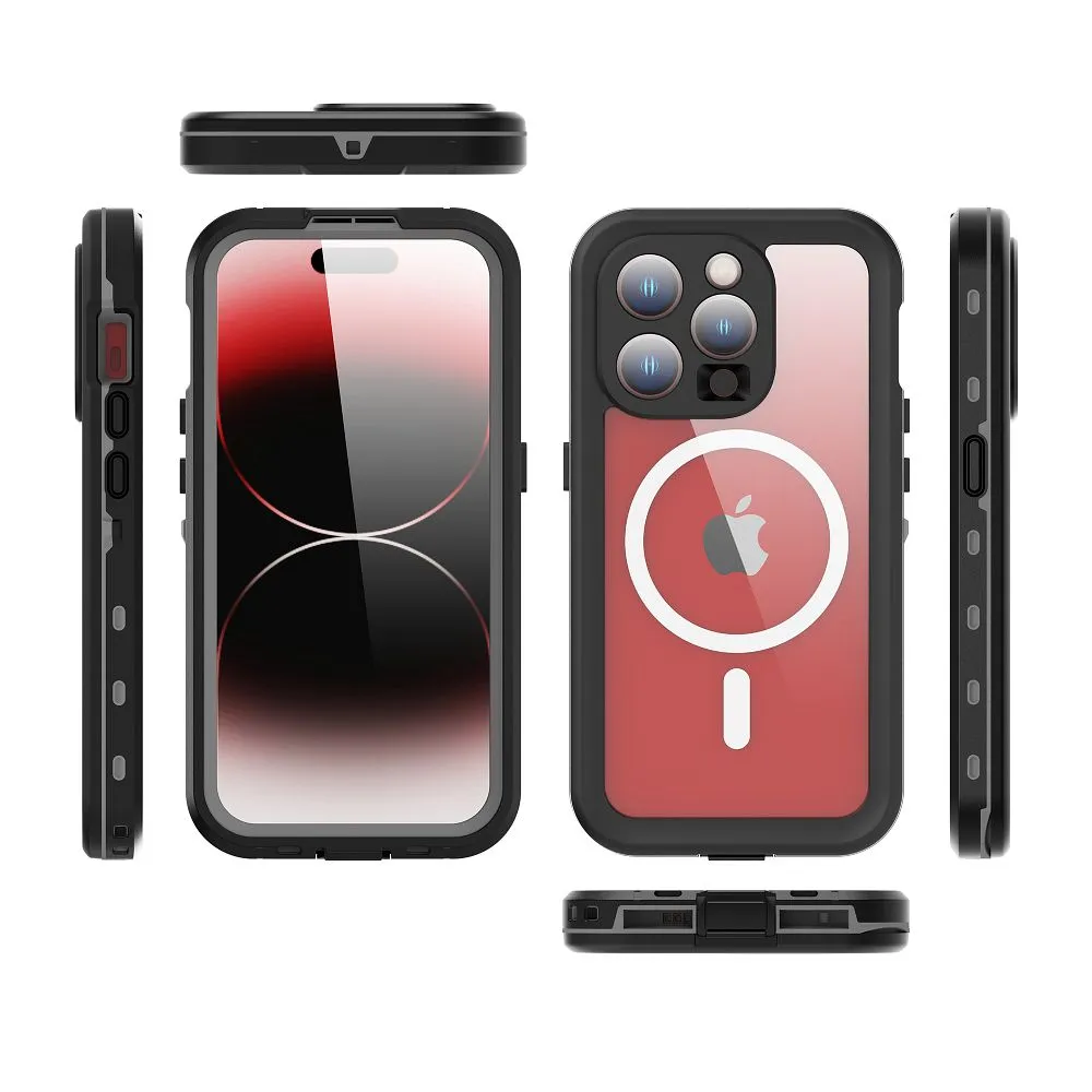 Case passend für iPhone 15 PRO Shellbox DOT waterproof kompatibel mit MagSafe compatible black