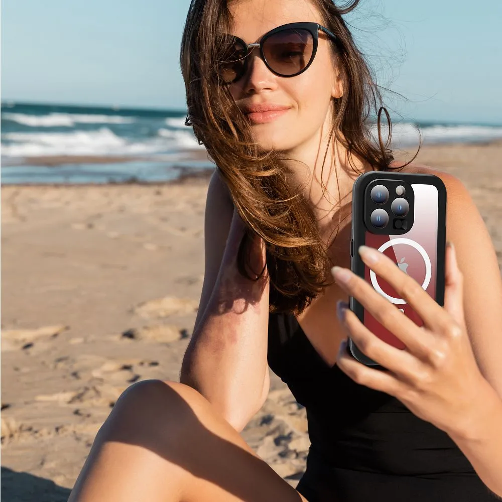 Case passend für iPhone 15 PRO Shellbox DOT waterproof kompatibel mit MagSafe compatible black
