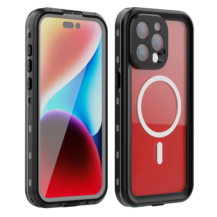 Case passend für iPhone 15 PRO MAX Shellbox DOT waterproof kompatibel mit MagSafe compatible black