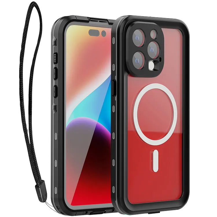 Case passend für iPhone 15 PRO MAX Shellbox DOT waterproof kompatibel mit MagSafe compatible black