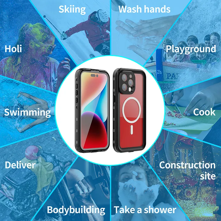 Case passend für iPhone 15 PRO MAX Shellbox DOT waterproof kompatibel mit MagSafe compatible black