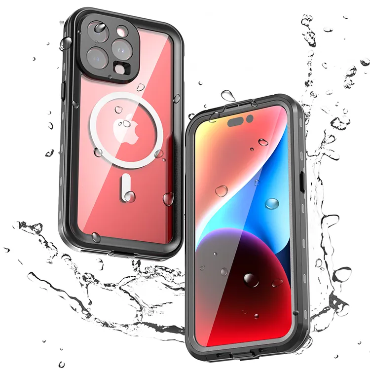 Case passend für iPhone 15 PRO MAX Shellbox DOT waterproof kompatibel mit MagSafe compatible black