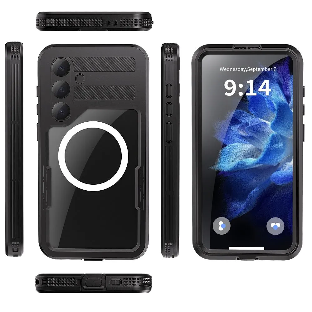 Case passend für Samsung S25 PLUS Shellbox MARS waterproof with metal ring black