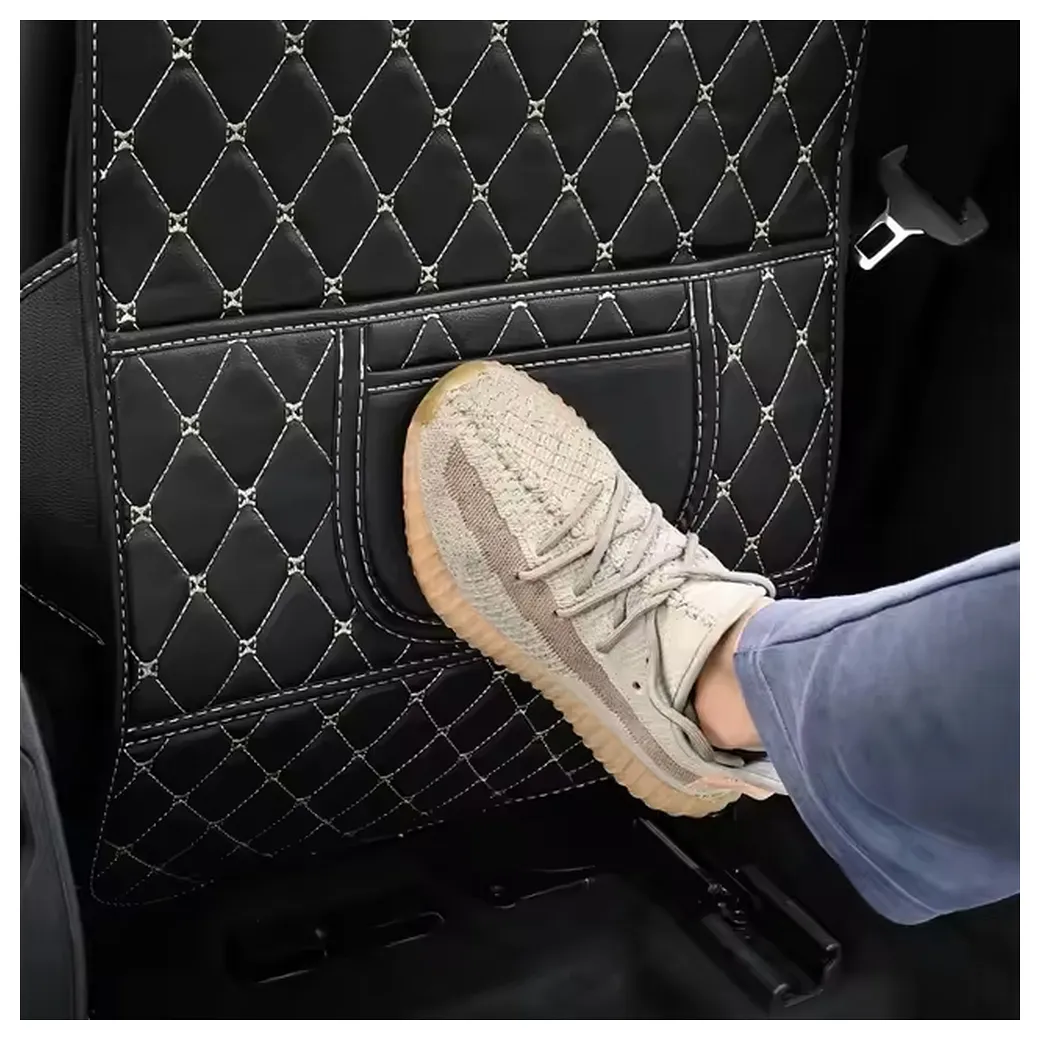 Protective leather mat passend für car seat anti-kick with organizer black
