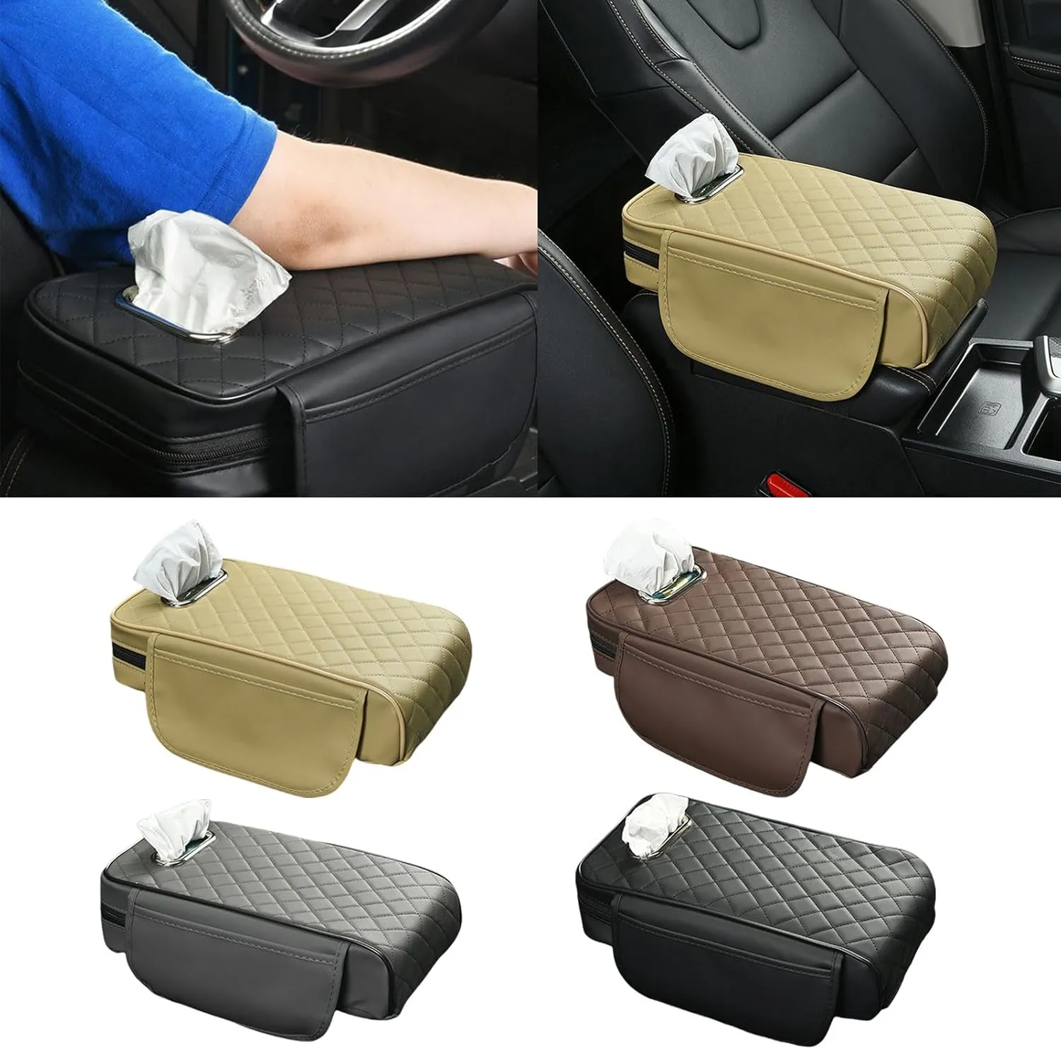 Seat armrest box heightening storage bag black