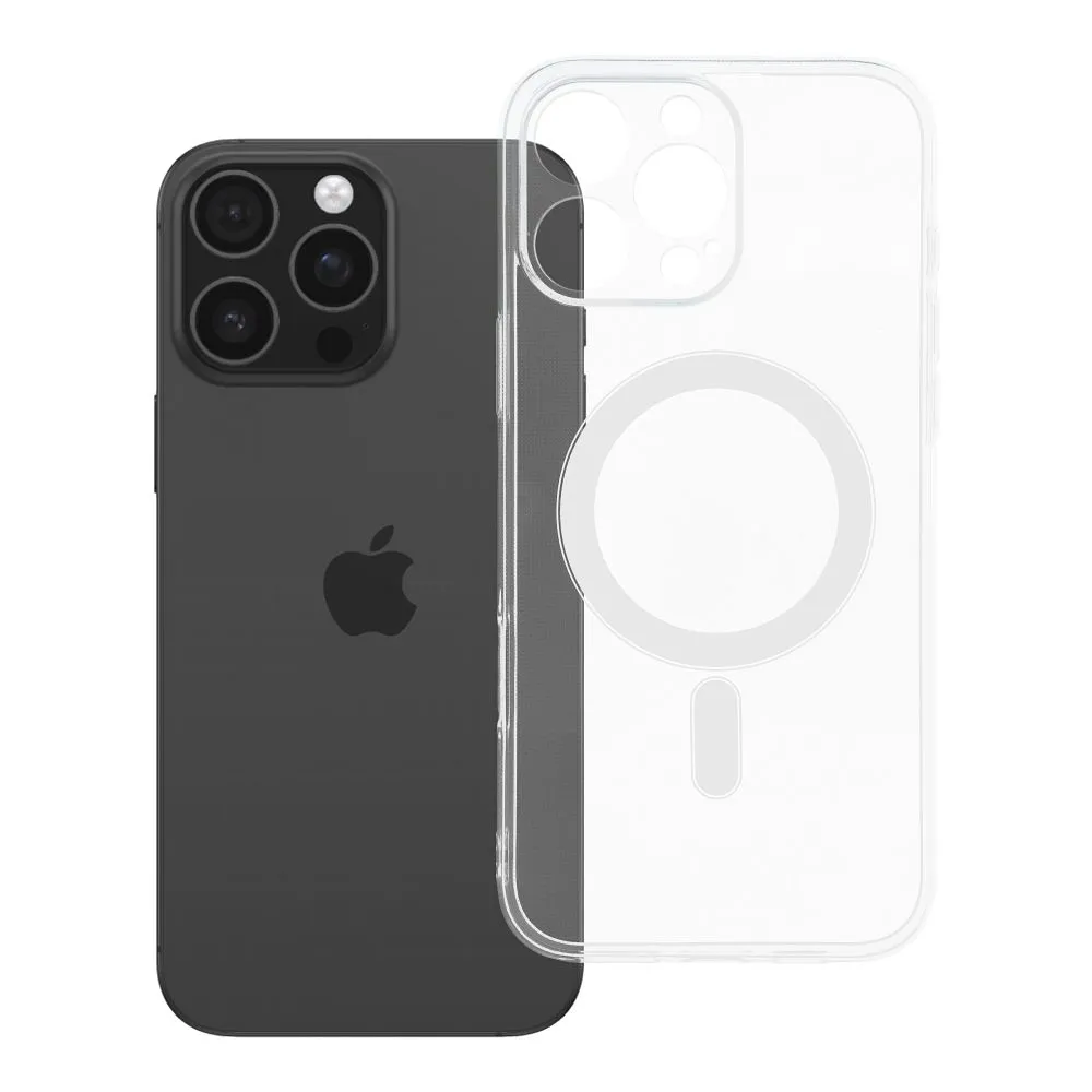 Case passend für iPhone 16 PRO MAX Clear Case 2 mm Mag Cover kompatibel mit MagSafe (camera protection) transparent