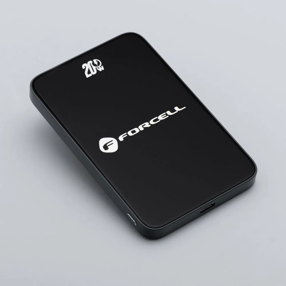Powerbank kompatibel mit MagSafe Forcell F-Energy SuperSlim F5K8 QC4.0 PD3.0 15W 5000 mAh black