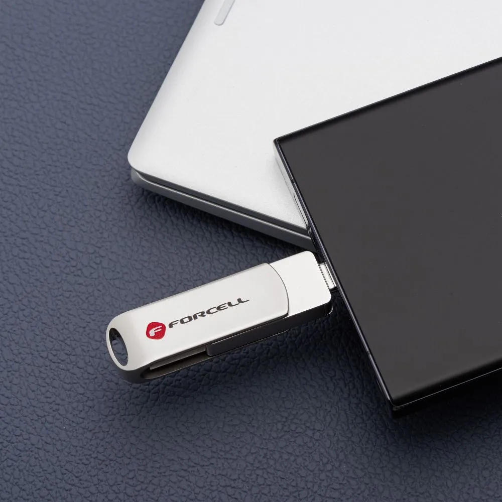 Pendrive 128GB USB 3.2 Gen 1 (USB A) Forcell F-Data Metal silver
