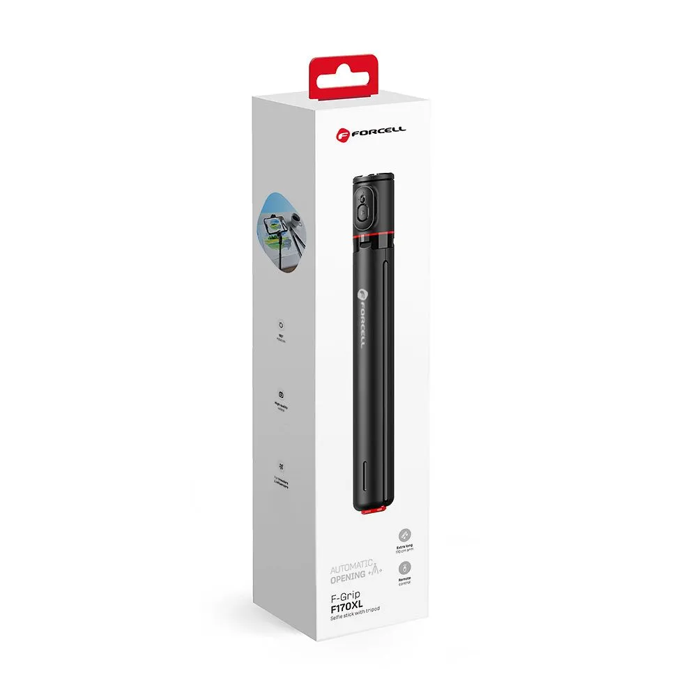 FORCELL F-GRIP F170XL automatic selfie stick with remote controler tripod black