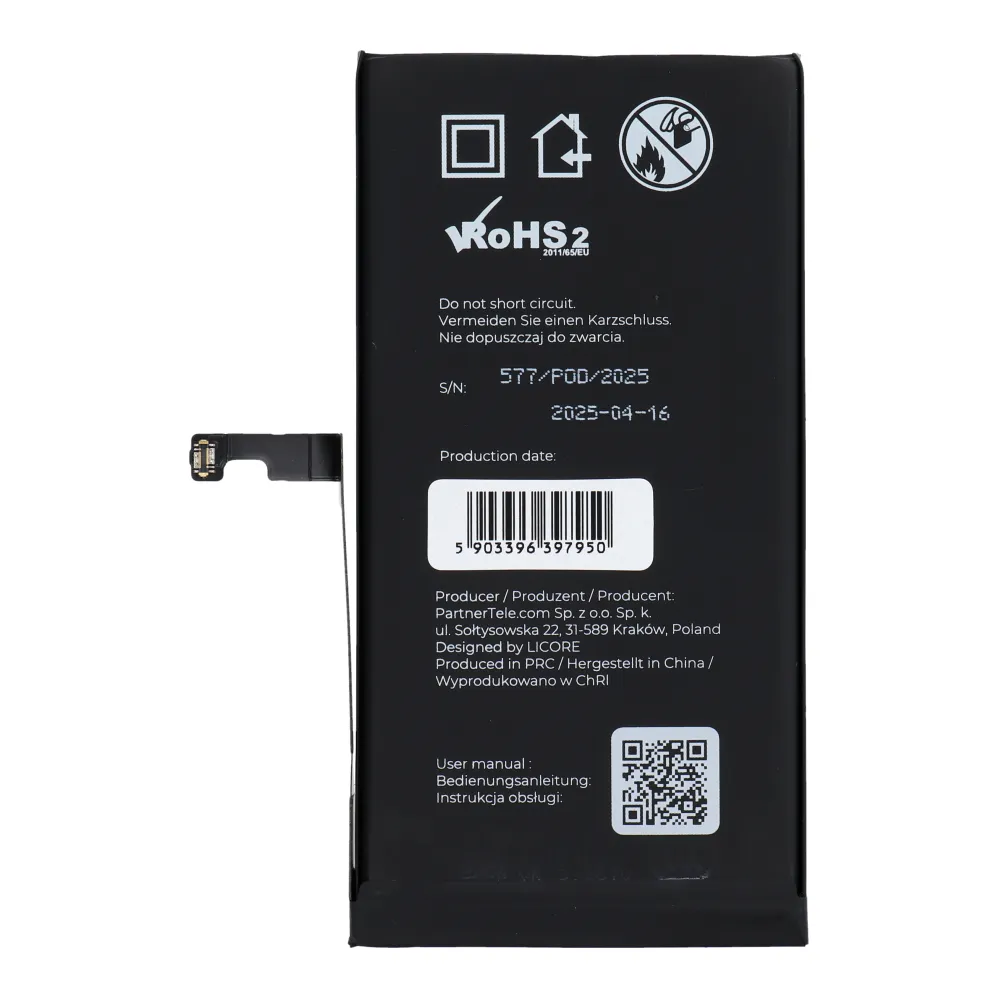 AKKU passend für Iphone 15 Plus 4383 mAh LICORE