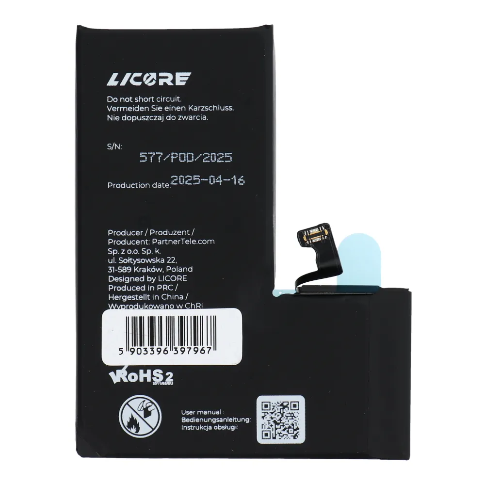 AKKU passend für Iphone 15 Pro 3274 mAh LICORE