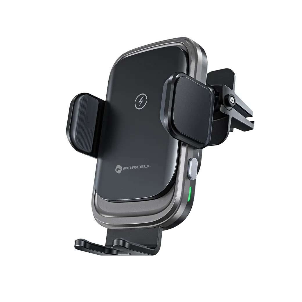Wireless car phone holder Forcell F-Grip Grand F-24 15W air vent silver