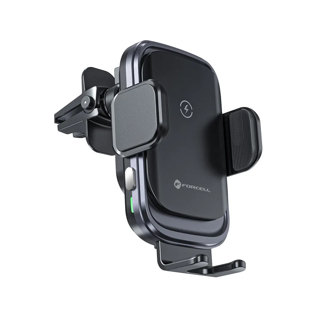 Wireless car phone holder Forcell F-Grip Grand F-24 15W air vent silver