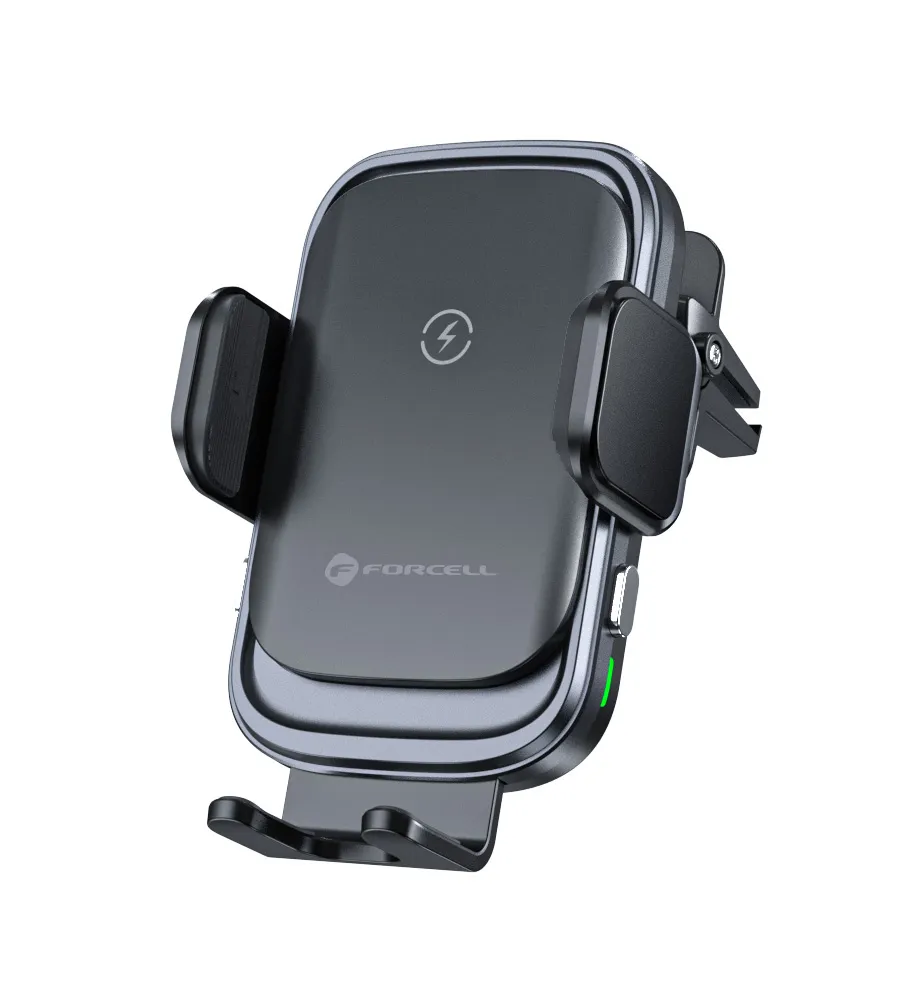 Wireless car phone holder Forcell F-Grip Grand F-24 15W air vent silver