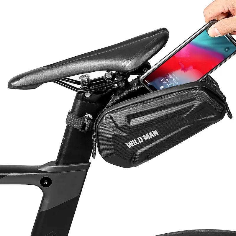 WILDMAN traveling bag under bike saddle with zipper 1,2L XT7 black