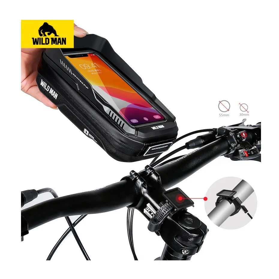 WILDMAN traveling bag passend für bike handlebars with zipper 0,6L (4 "- 7") XT3 black