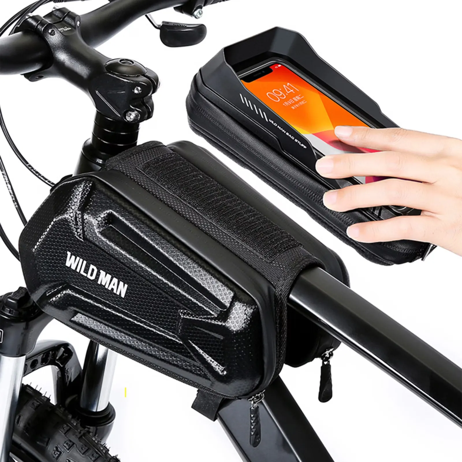 WILDMAN traveling bag passend für bike frame with zipper 1,2L (4 "- 7") XT6 black
