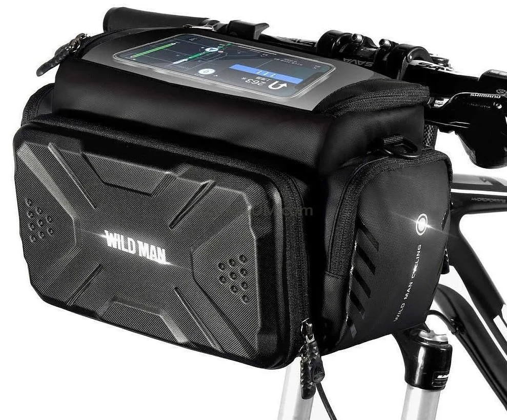 WILDMAN traveling bag passend für bike handlebars with zipper 4L GS6 black
