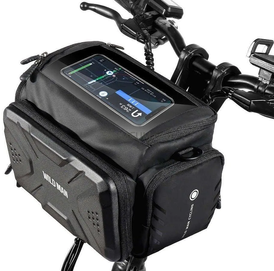 WILDMAN traveling bag passend für bike handlebars with zipper 4L GS6 black