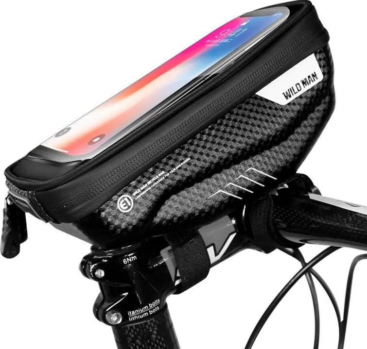 WILDMAN traveling bag passend für bike handlebars with zipper 1L (4 "- 7") E1 black