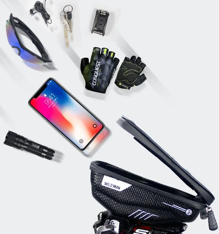 WILDMAN traveling bag passend für bike handlebars with zipper 1L (4 "- 7") E1 black