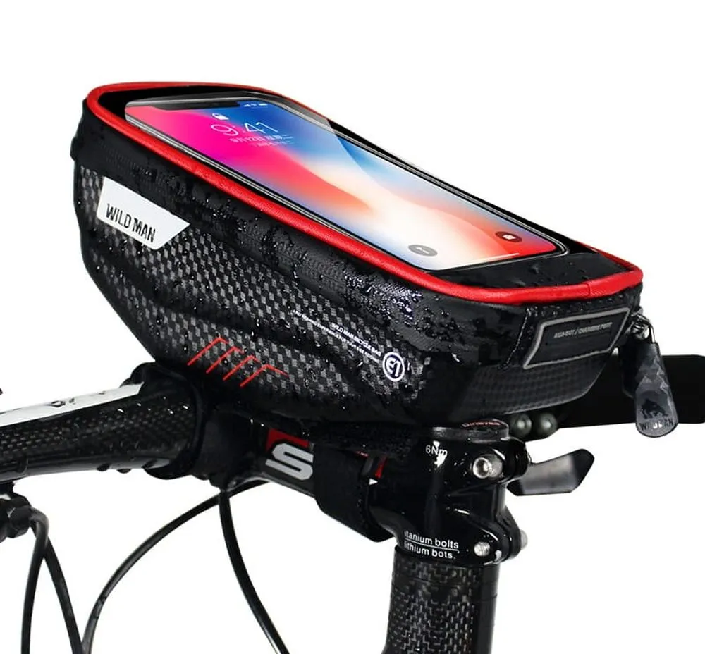 WILDMAN traveling bag passend für bike handlebars with zipper 1L (4 "- 7") E1 black