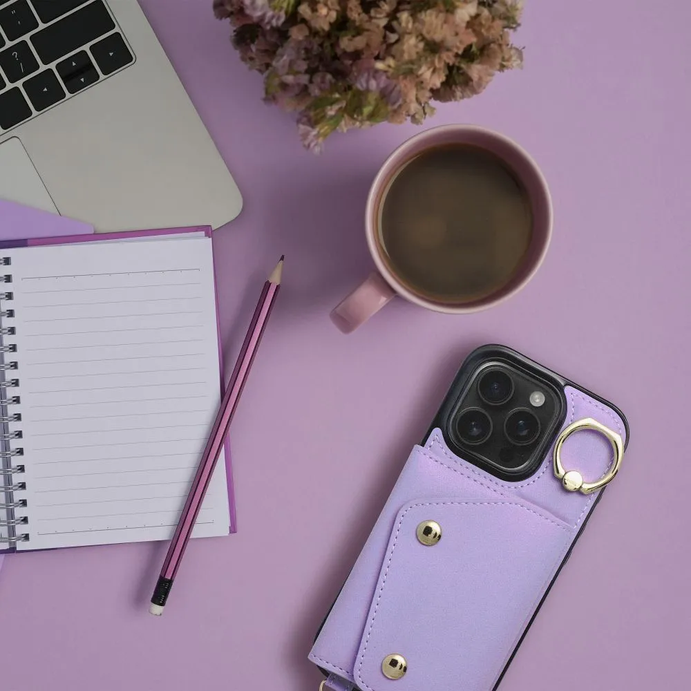 Case passend für iPhone 15 Wonder with wallet lilac