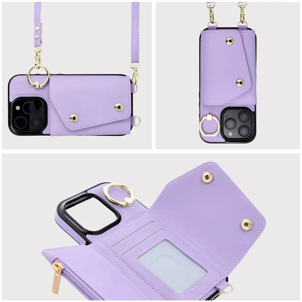 Case passend für iPhone 13 Wonder with wallet lilac