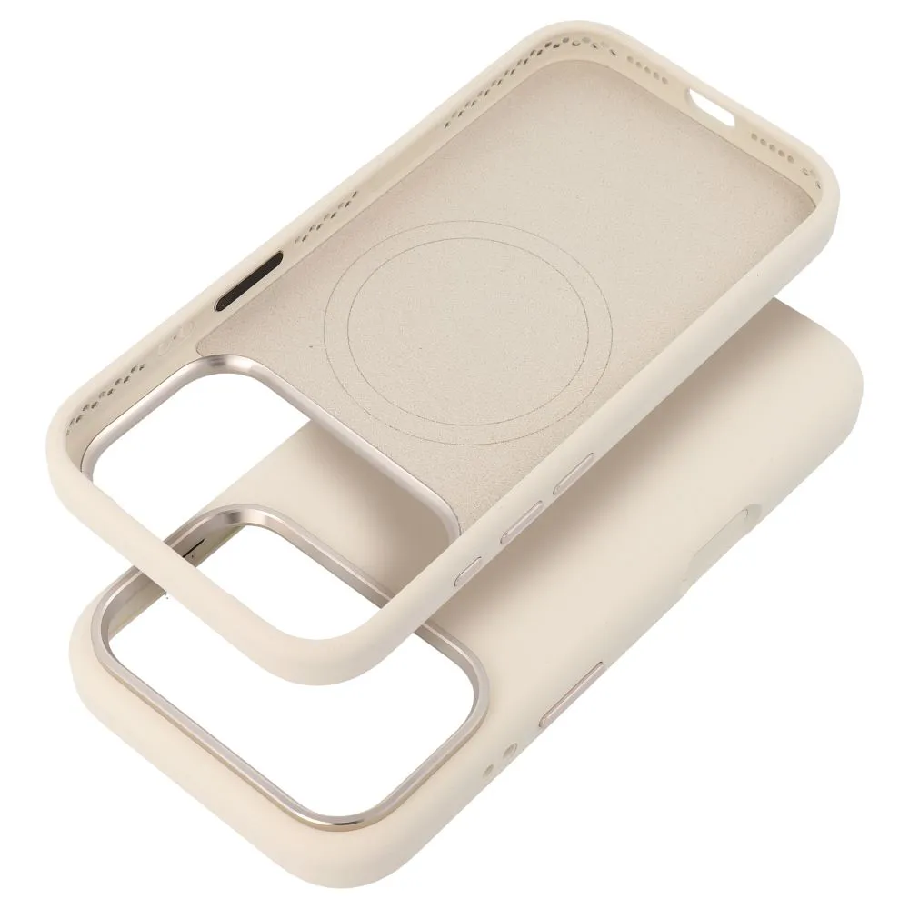 Case passend für Samsung S26 Forcell F-Protect Frame Premium case kompatibel mit MagSafe antique white