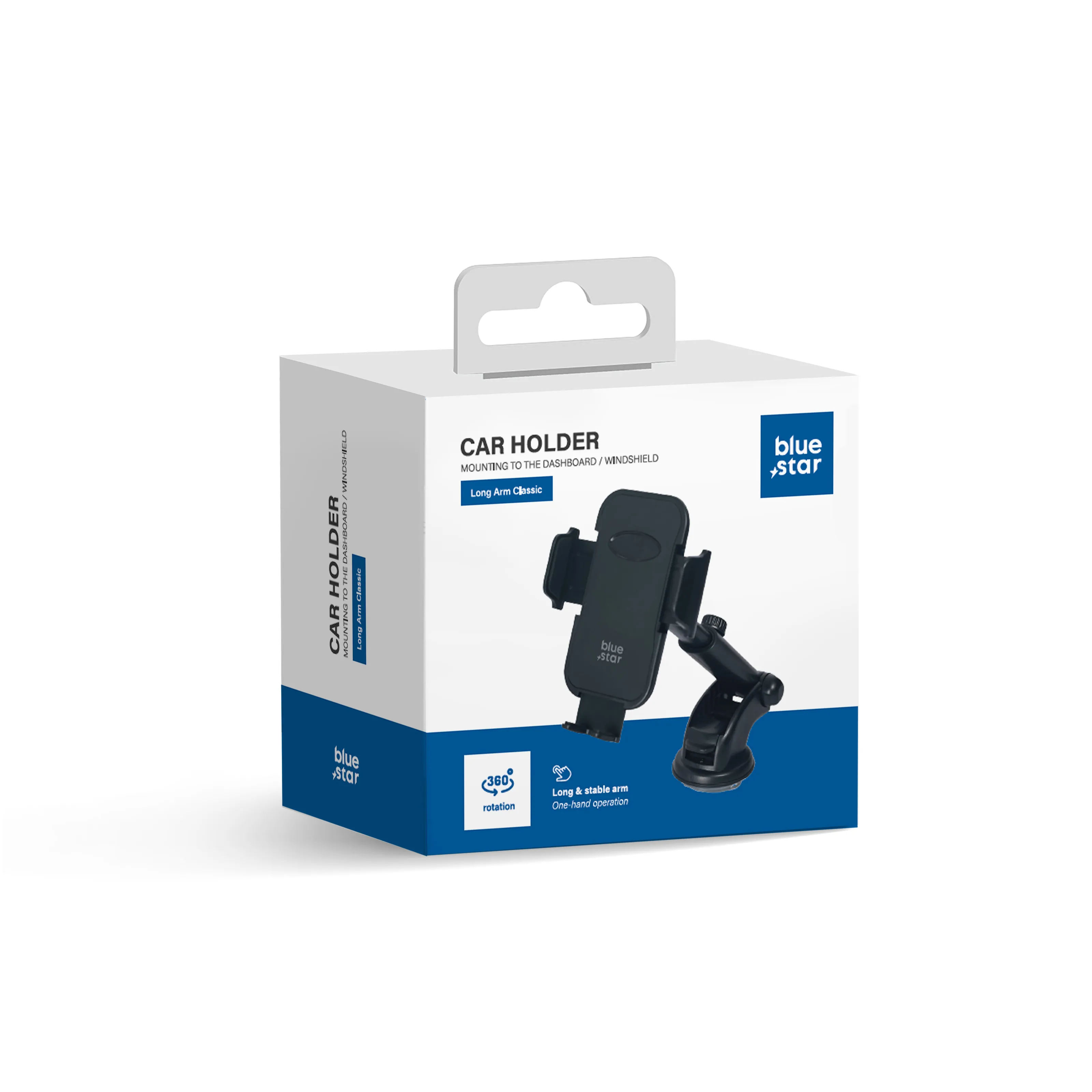 BLUE STAR Slide Mount Clasic (18-23cm) car holder passend für windshield black
