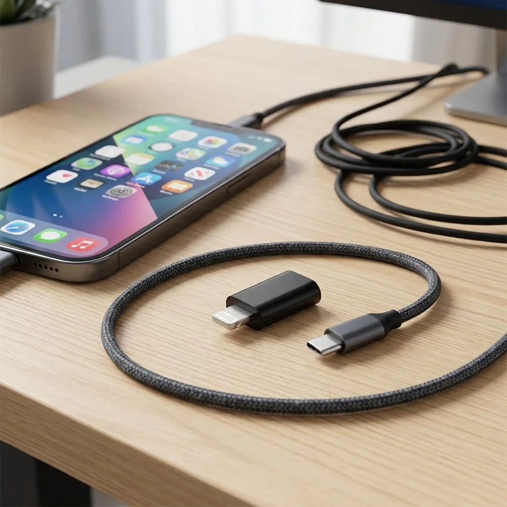 Adapter Type C to Lightning Blue Star - black