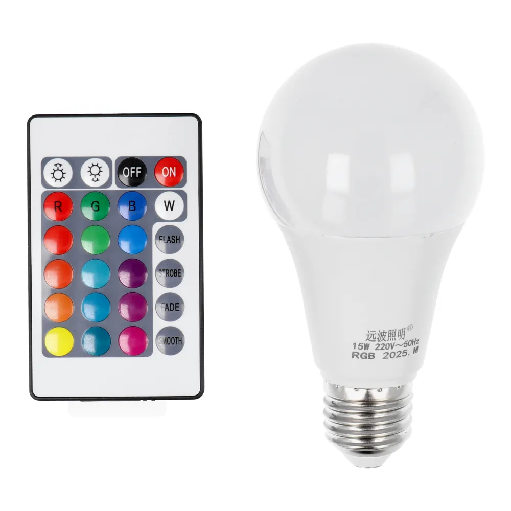 Light bulb LED RGB 15W E27 A65 multicolor
