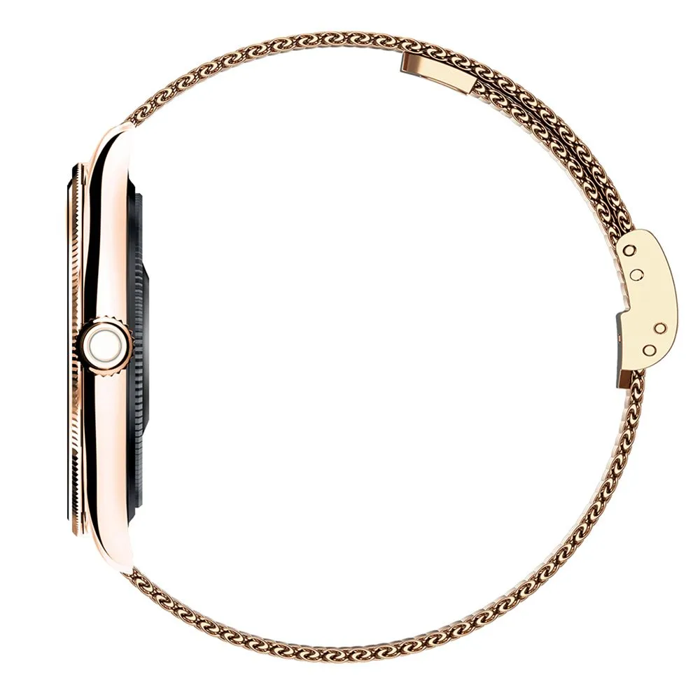 Smartwatch TITMO O-170 (AMOLED, bluetooth call, stainless steal gold mesh strap) gold