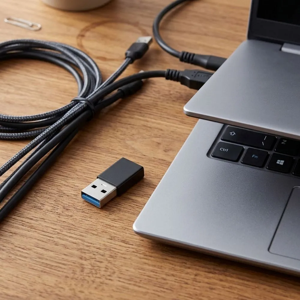Adapter Type C to USB A 3.0 Blue Star - black