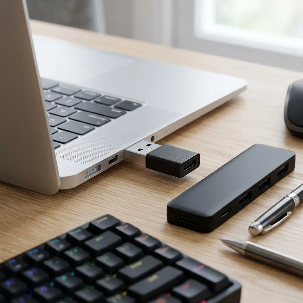 Adapter Type C to USB A 3.0 Blue Star - black