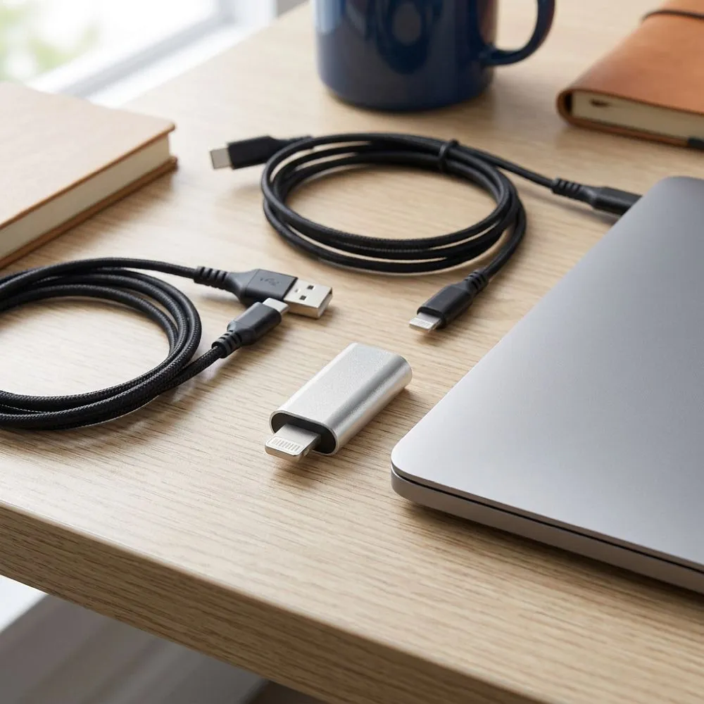 Adapter Type C to Lightning Blue Star - white