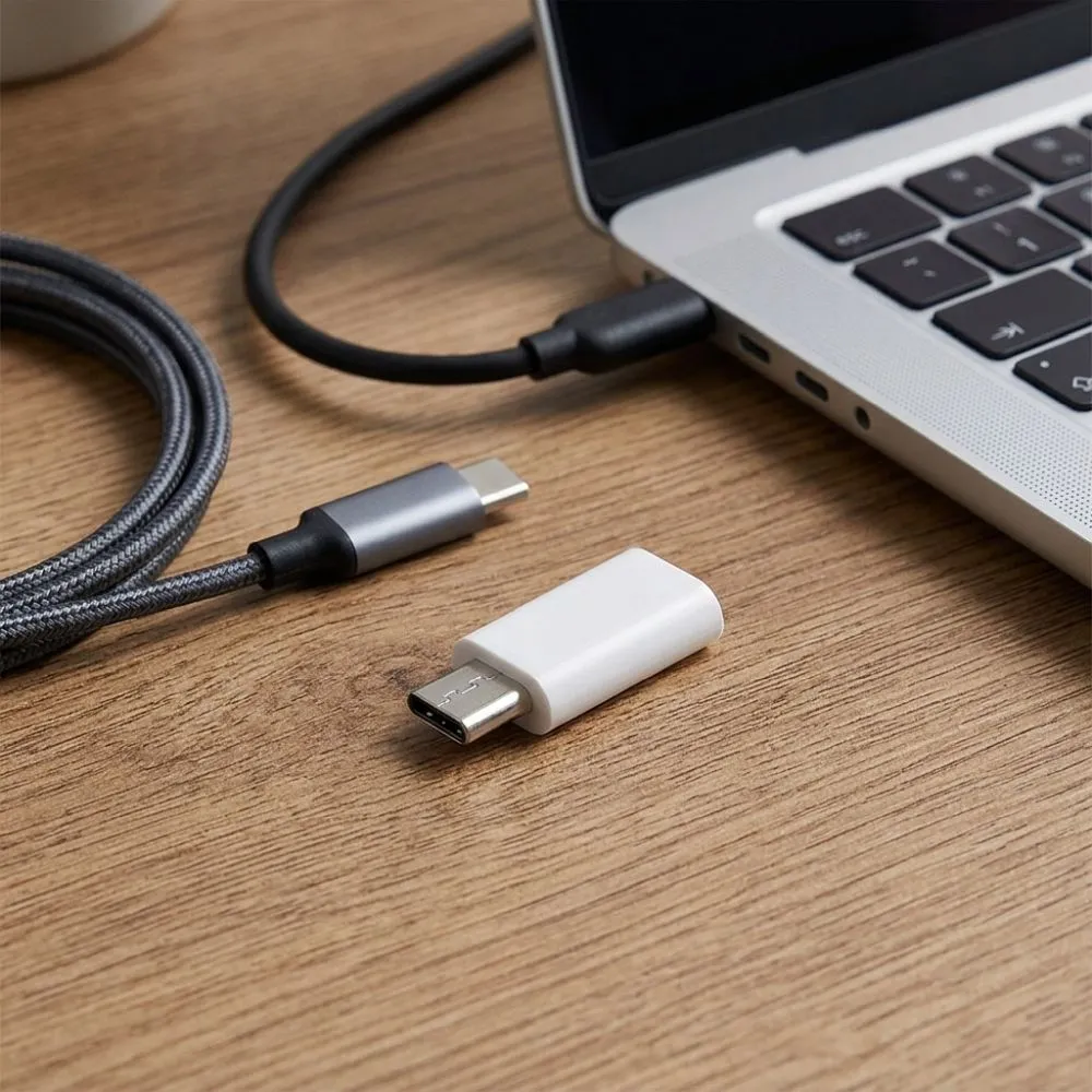 Adapter Type C to Micro USB Blue Star - white