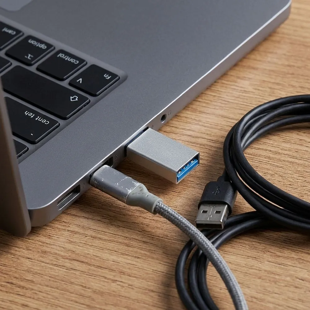 Adapter Type C to USB A 3.0 Blue Star - white