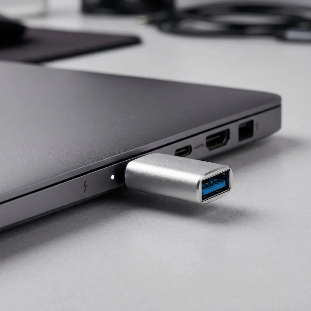 Adapter Type C to USB A 3.0 Blue Star - white