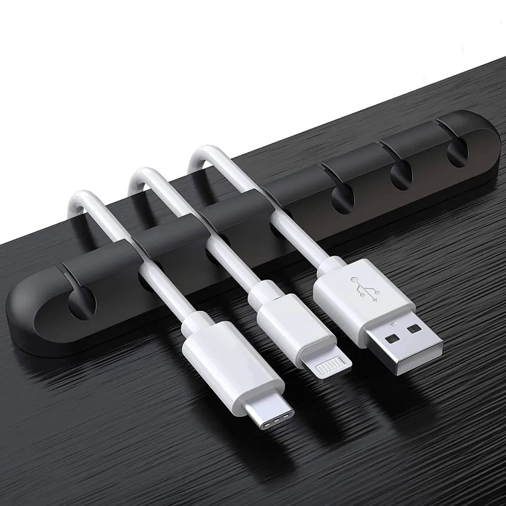 Blue Star PJ-OCZ8 silicone self-adhesive organizer passend für 7 cables - black (1 pc.)