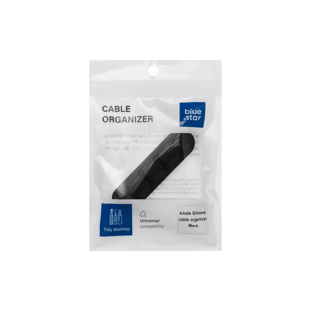 Blue Star PJ-OCZ23 silicone self-adhesive organizer passend für 4 cables - black (1 pc.)