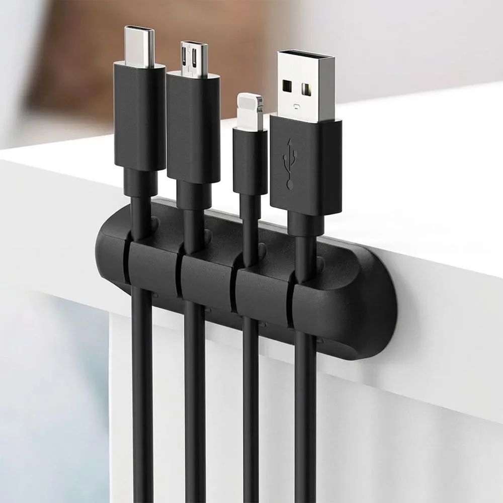 Blue Star PJ-OCZ23 silicone self-adhesive organizer passend für 4 cables - black (1 pc.)