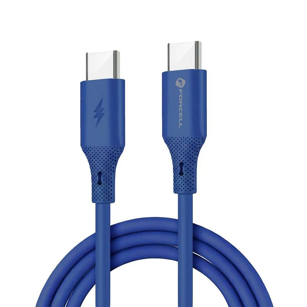 Cable USB C to USB C Forcell F-Energy QC4.0 PD 5A 100W Silicone 1 m C347 navy blue